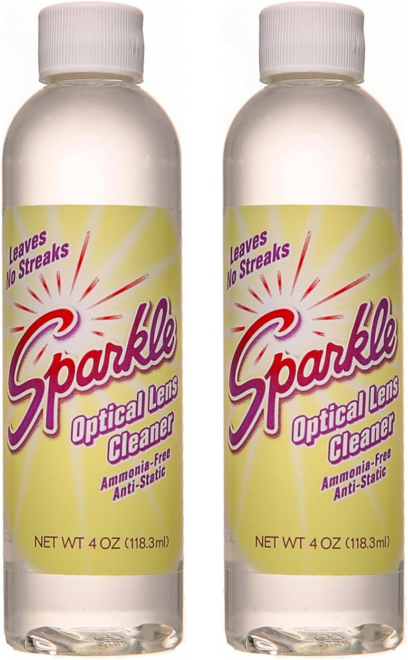Sparkle Optical Lens Cleaner, Ammonia-Free & Anti-Static Transparent Cleaner, Leaves No Streaks (4 Ounce, Pack of 2) - Image 1